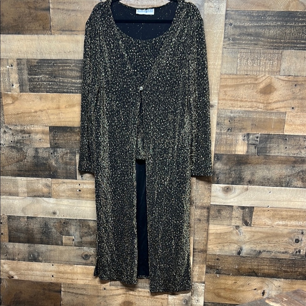 Jessica Howard Black and Gold Jacket Women's Size XL